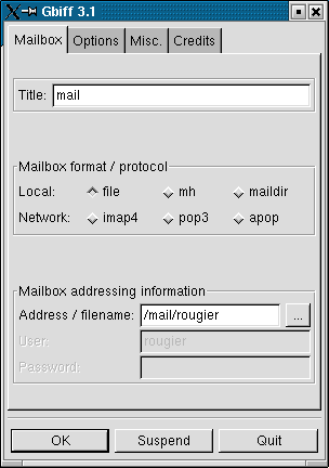 Setup Dialog Mailbox